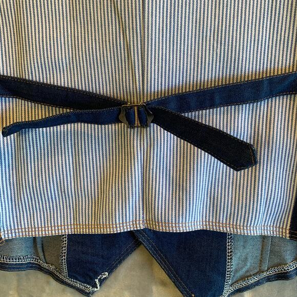 Delie Denim Vest Womens XXL Button Down Blue Striped Lined Jean Waistcoat (0323) - Picture 12 of 12
